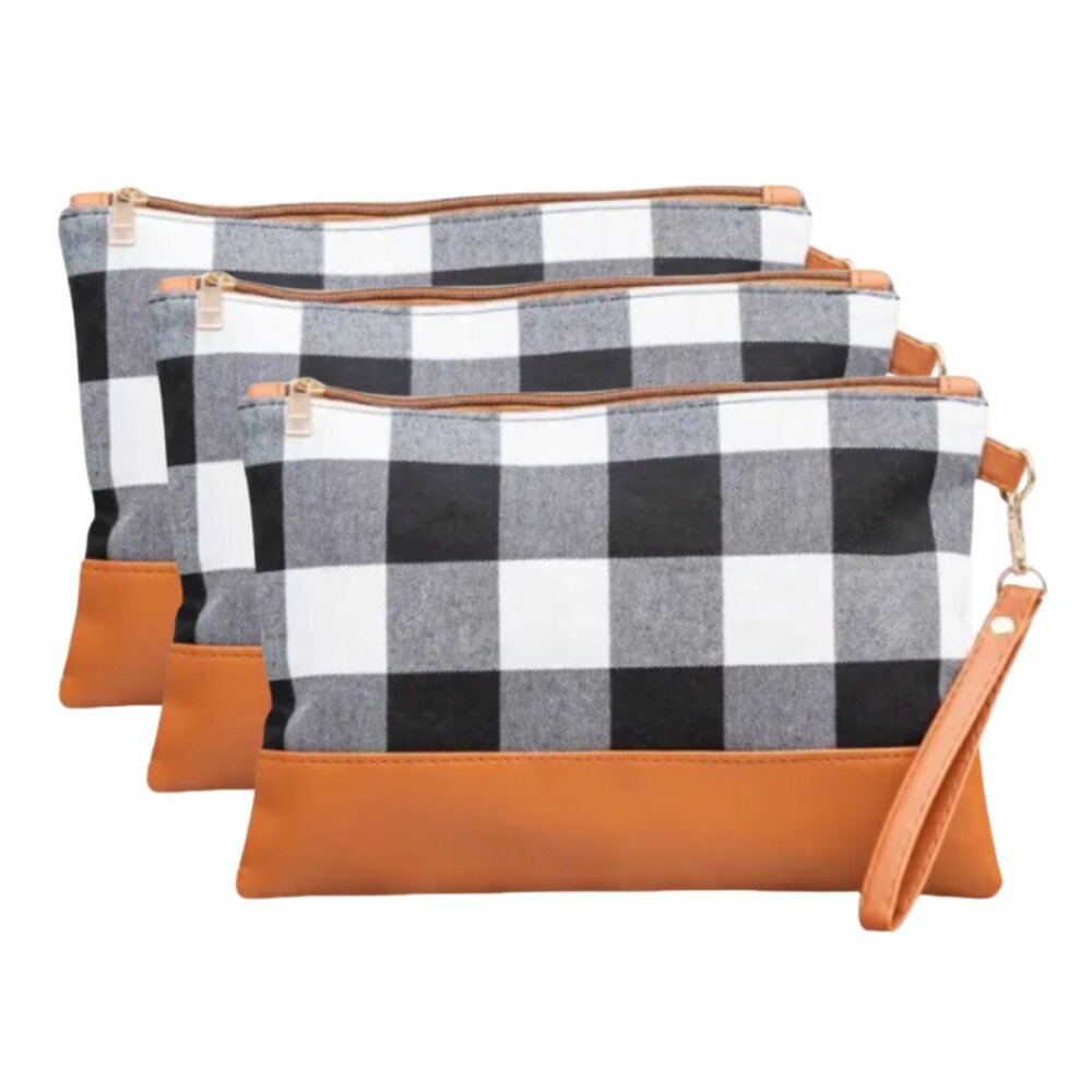 3pk Cabin Chic Plaid Wristlet Wallet Clutch- NWT